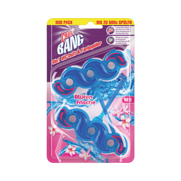 Cillit BANG 6in1 Blütenfrische Blauspüler Duopack, WC-Einhänger, 2 Stück